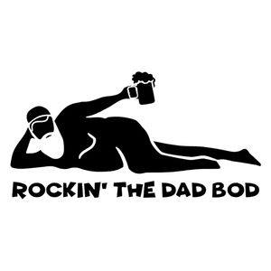 Black Rocking The Dad Bod 6Wx3H Premium permanent vinyl decal